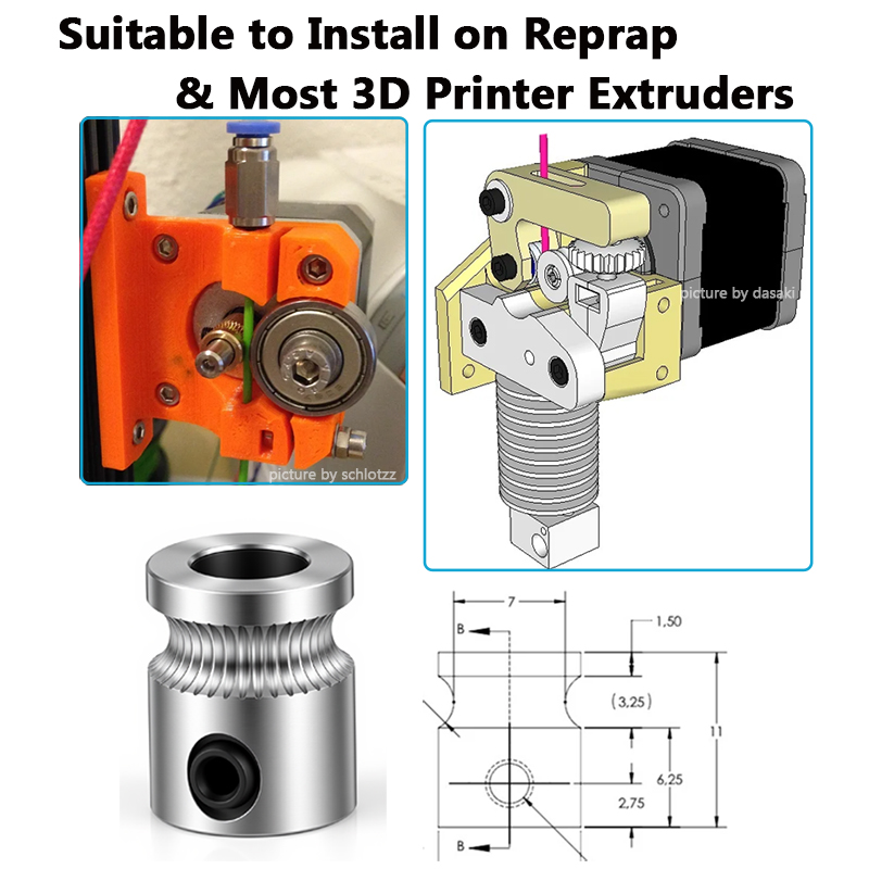 1PC MK8ไดรฟ์เกียร์สำหรับ1.75Mm - 3D Printing Industry บทวิจารณ์และราคา