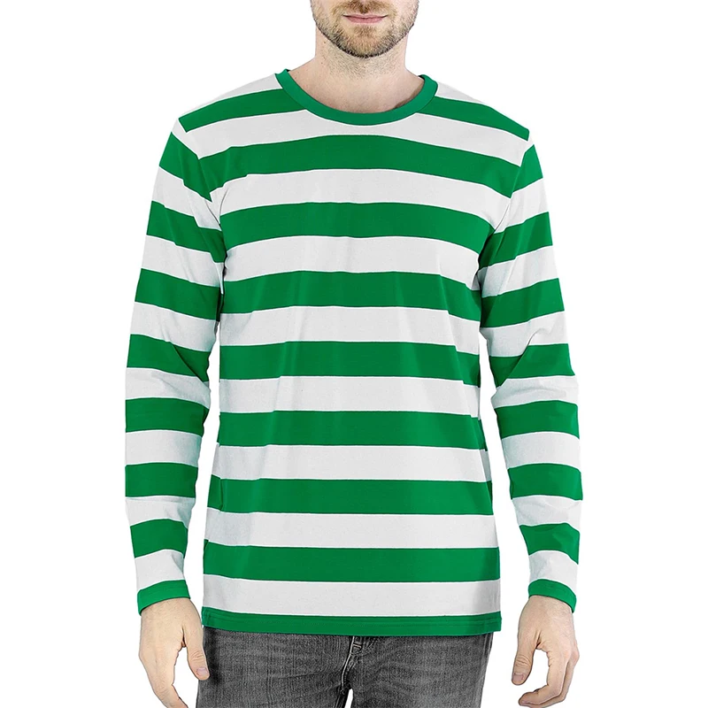 เสื้อยืดแขนยาวผู้ชาย ลายทางตัด - 3D Printing Custom บทวิจารณ์และราคา